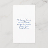 Sympathie Memorial Afbeelding Herdenking Kaart Visitekaartje (Achterkant)