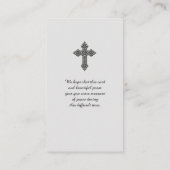 Sympathie Memorial Afbeelding Prayer Kaart Visitekaartje (Achterkant)