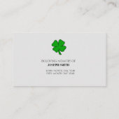 Sympathie Memorial Afbeelding Prayer Kaart Visitekaartje (Achterkant)