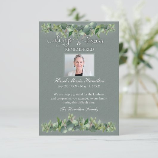 Sympathie Memorial Altijd vergeten persoon (Staand voorkant)