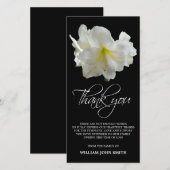 Sympathie Memorial Amaryllis Flower THANK You Blac Bedankkaart (Voorkant / Achterkant)
