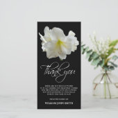 Sympathie Memorial Amaryllis Flower THANK You Blac Bedankkaart (Staand voorkant)