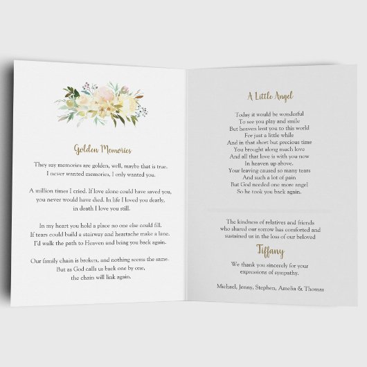 Sympathie Memorial Angel begrafenis dank u kaarten