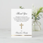 Sympathie Memorial Cross Gold FOTO Dank u Bedankkaart (Staand voorkant)