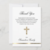 Sympathie Memorial Cross Gold FOTO Dank u Bedankkaart (Voorkant)