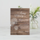 Sympathie Memorial Dandelion Pappi Rustic DANK U Bedankkaart (Staand voorkant)