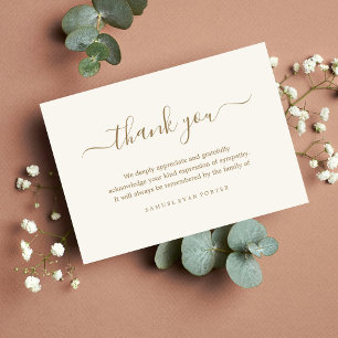 Sympathie Memorial Dank u Bereavement Bedankkaart