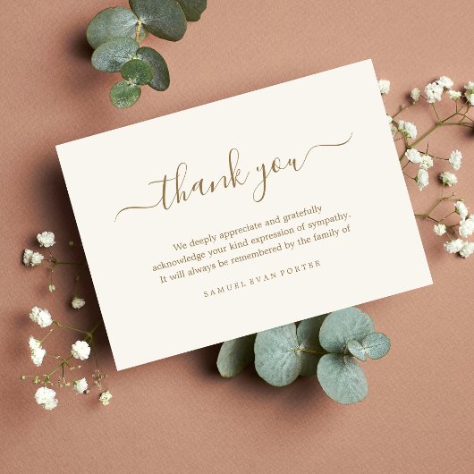 Sympathie Memorial Dank u Bereavement Bedankkaart