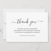 Sympathie Memorial Dank u Bereavement Bedankkaart (Voorkant)