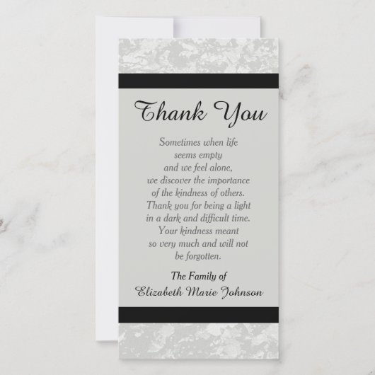 Sympathie Memorial Dank u Fotokaart - Classic Bedankkaart (Voorkant)