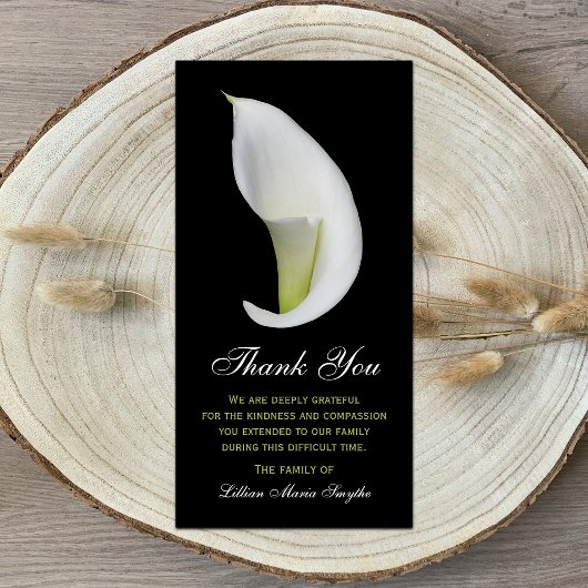 Sympathie Memorial Dank u Fotokaart - Lily Bedankkaart