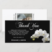 Sympathie Memorial DANK U witte orchideeën | FOTO Bedankkaart (Voorkant / Achterkant)