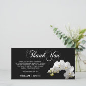 Sympathie Memorial DANK U witte orchideeën | FOTO Bedankkaart (Staand voorkant)