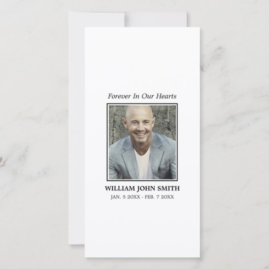 Sympathie Memorial DANK U witte orchideeën | FOTO Bedankkaart (Achterkant)