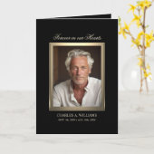 Sympathie Memorial Elegant Gold FOTO Dank u Kaart (Gele Bloem)