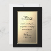 Sympathie Memorial Elegant Gold FOTO Dank u Kaart (Voorkant)