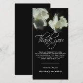 Sympathie Memorial Flower Daffodils DANK You Black Bedankkaart (Voorkant / Achterkant)