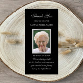 Sympathie Memorial Fotokaart Zwart en Zilver Aankondiging