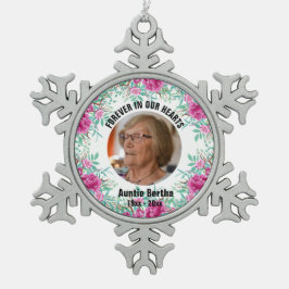 Sympathie Memorial in liefhebbend geheugen [pas aa Tin Sneeuwvlok Ornament