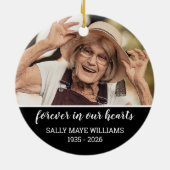 Sympathie Memorial in Loving Memory Photo Ceramic Keramisch Ornament (Achterkant)