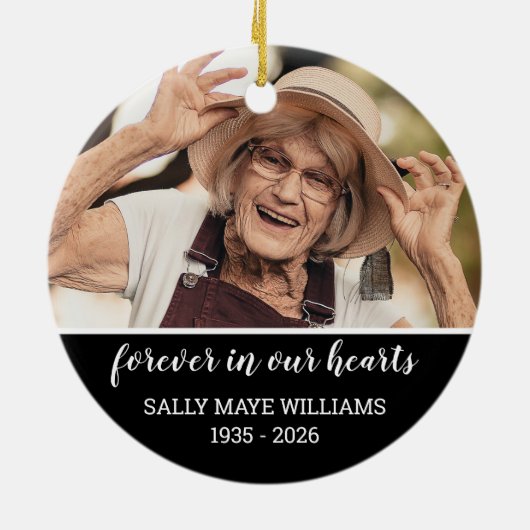 Sympathie Memorial in Loving Memory Photo Ceramic Keramisch Ornament (Achterkant)