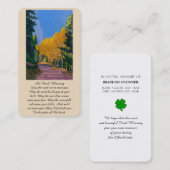 Sympathie Memorial Irish Blessing Prayer Kaart Visitekaartje (Voorkant / Achterkant)