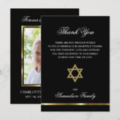 Sympathie Memorial Jewish Star Gold FOTO Dank u Bedankkaart (Voorkant / Achterkant)