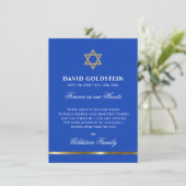Sympathie Memorial Jewish Star van David Blue Gold Bedankkaart (Staand voorkant)