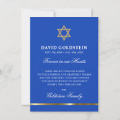 Sympathie Memorial Jewish Star van David Blue Gold Bedankkaart (Voorkant)