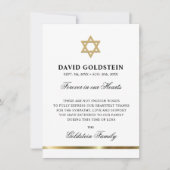 Sympathie Memorial Jewish Star van David White Gol Bedankkaart (Voorkant)