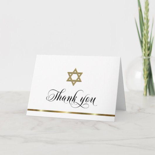 Sympathie Memorial Religieuze Jewish White Gold Bedankkaart (Voorkant)