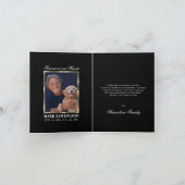 Sympathie Memorial Religorial Cross Black Gold Bedankkaart (Binnen)