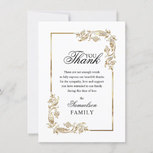 Sympathie Memorial White Gold FOTO Dank u wel Bedankkaart