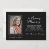 Sympathie Memory Black Gold DANK U Foto Bedankkaart (Voorkant)