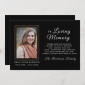 Sympathie Memory Black Gold DANK U Foto Bedankkaart (Voorkant / Achterkant)