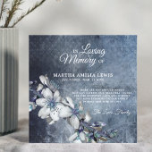 Sympathie Memory Flower Blue Floral DANK U Bedankkaart