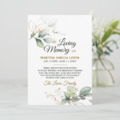 Sympathie Memory Greenery Gold DANK U | FOTO Bedankkaart (Staand voorkant)