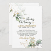 Sympathie Memory Greenery Gold DANK U | POEM Bedankkaart (Voorkant / Achterkant)