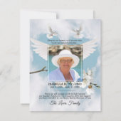 Sympathie Memory White Dove Heaven in Memory PHOTO Bedankkaart (Achterkant)