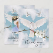 Sympathie Memory White Dove Heaven in Memory PHOTO Bedankkaart (Voorkant / Achterkant)
