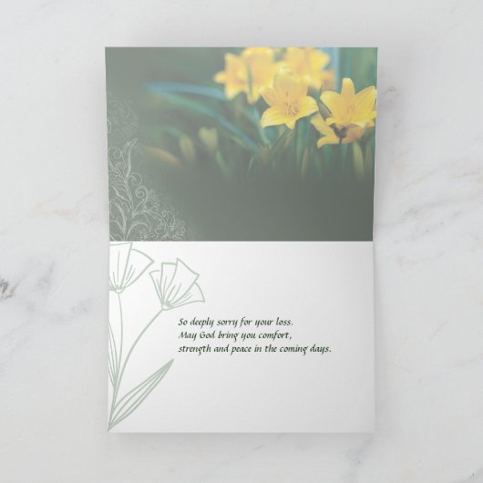 sympathie met hartvolle gedachten en gebeden kaart (Binnen)