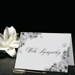 Sympathie met minimaal bloemenaccent kaart