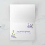 Sympathie met Phlox Flowers en Word Art Card Feestdagen Kaart (Binnen)
