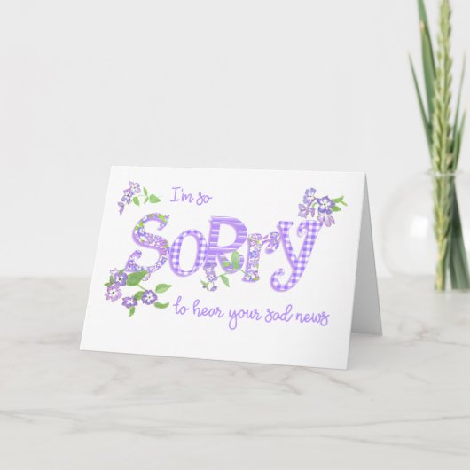 Sympathie met Phlox Flowers en Word Art Card Feestdagen Kaart (Voorkant)