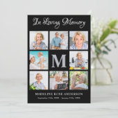 Sympathie Modern Memorial 8 Foto Collage Funeral Bedankkaart (Staand voorkant)