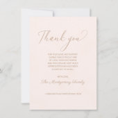 Sympathie Modern script foto Blush Pink Funeral Bedankkaart (Achterkant)