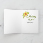 Sympathie Moeder Bloemen Gele Zonnebloem Kaart (Binnen)