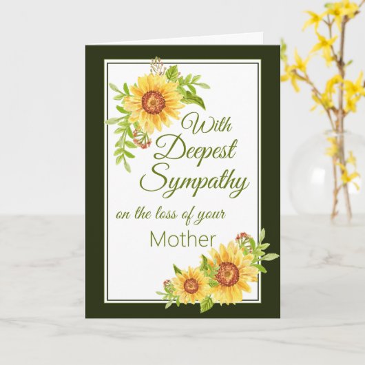 Sympathie Moeder Bloemen Gele Zonnebloem Kaart (Gele Bloem)