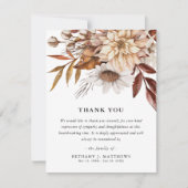 Sympathie Najaars Herfst Blooms Funeral Bedankkaart (Voorkant)