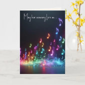 Sympathie Neon muzieknoten Kaart (Gele Bloem)